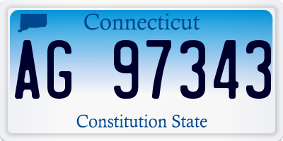 CT license plate AG97343