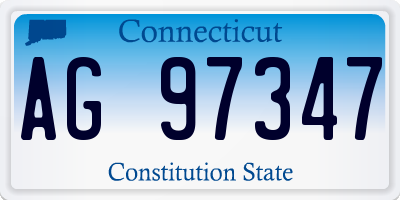 CT license plate AG97347