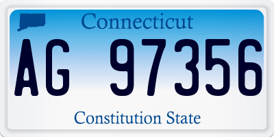 CT license plate AG97356
