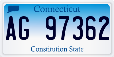 CT license plate AG97362