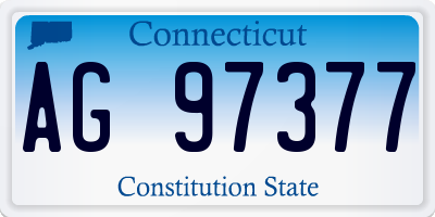 CT license plate AG97377