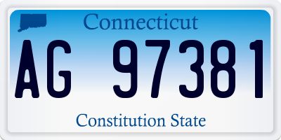 CT license plate AG97381