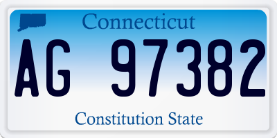 CT license plate AG97382