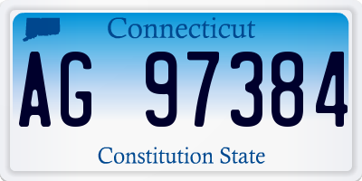 CT license plate AG97384