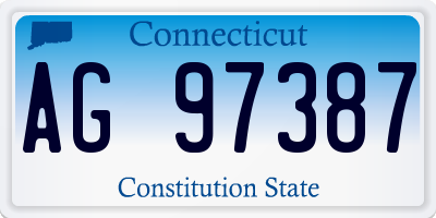 CT license plate AG97387