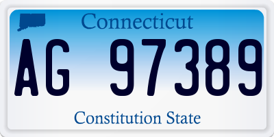 CT license plate AG97389
