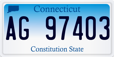 CT license plate AG97403