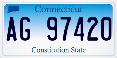 CT license plate AG97420