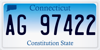 CT license plate AG97422