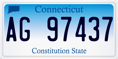 CT license plate AG97437