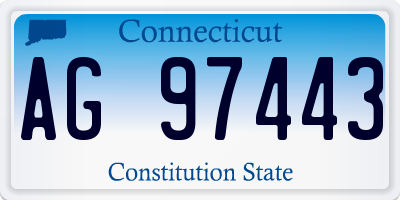 CT license plate AG97443