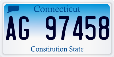 CT license plate AG97458