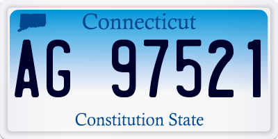 CT license plate AG97521