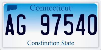 CT license plate AG97540