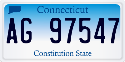 CT license plate AG97547