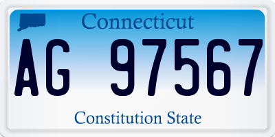 CT license plate AG97567