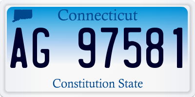 CT license plate AG97581