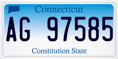 CT license plate AG97585