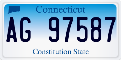 CT license plate AG97587