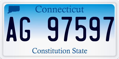 CT license plate AG97597