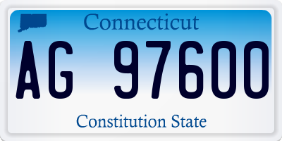 CT license plate AG97600