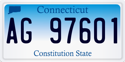 CT license plate AG97601