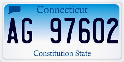 CT license plate AG97602