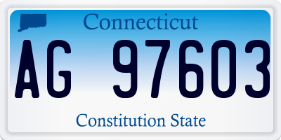CT license plate AG97603