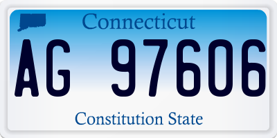 CT license plate AG97606