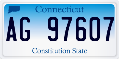 CT license plate AG97607