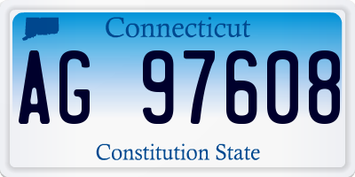 CT license plate AG97608