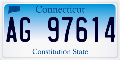 CT license plate AG97614