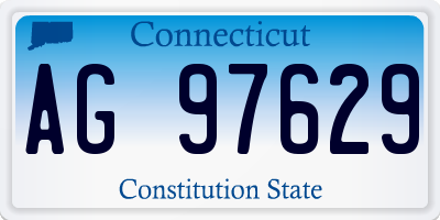 CT license plate AG97629