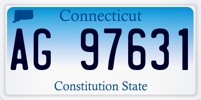 CT license plate AG97631