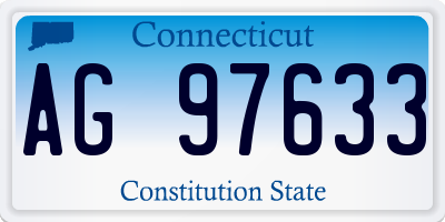CT license plate AG97633