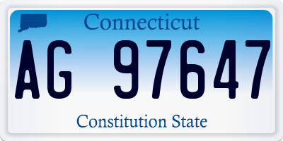 CT license plate AG97647