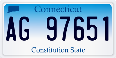 CT license plate AG97651
