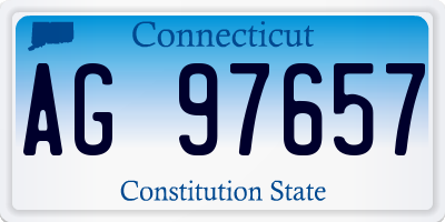CT license plate AG97657