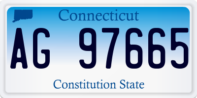 CT license plate AG97665