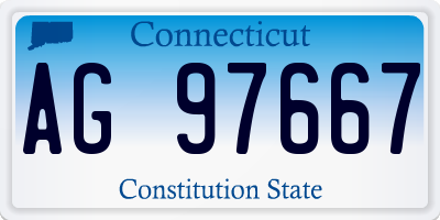 CT license plate AG97667