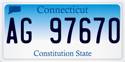 CT license plate AG97670