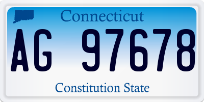 CT license plate AG97678