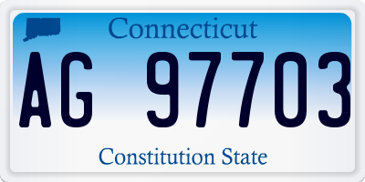CT license plate AG97703