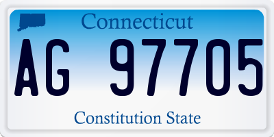 CT license plate AG97705
