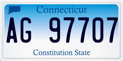 CT license plate AG97707