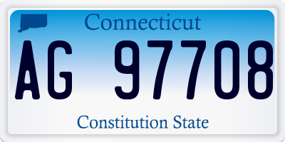 CT license plate AG97708