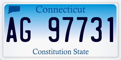 CT license plate AG97731