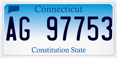 CT license plate AG97753