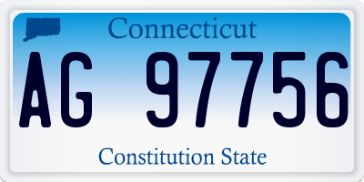 CT license plate AG97756