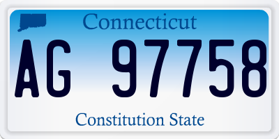 CT license plate AG97758